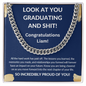 Personalize His Graduation (Blue) | Look At You Graduating And Sh*t (Cuban Link)