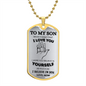 To My Son DogTag From Mom | Never Forget 2 (Stainless) | Luxury Dog Tag