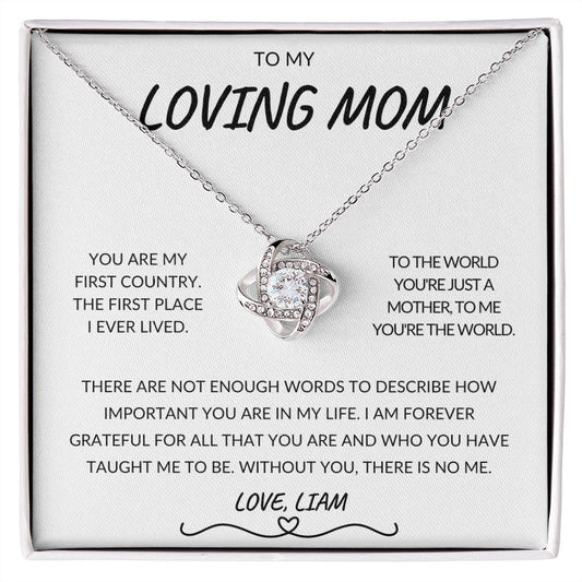 To My Loving Mom | The First Place I Ever Lived - Personalized (Love Knot)