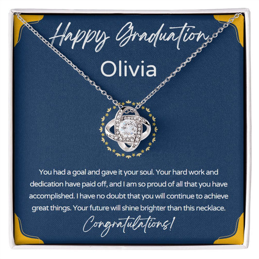 Personalize Her Graduation (Blue)  | You Gave It Your Soul (Love Knot)