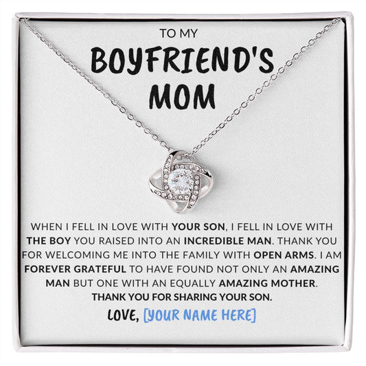 To My Boyfriend's Mom | You Raised An Incredible Man - Personalized (Love Knot)