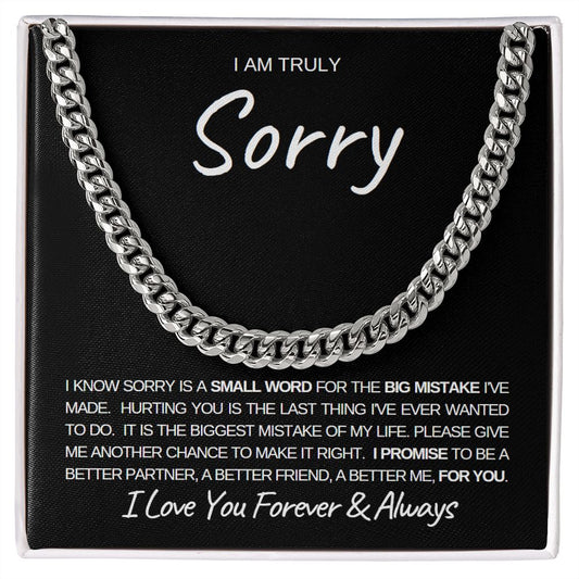 Sorry Is A Small Word  |  Black (Cuban Link)