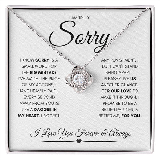 Sorry Is A Small Word (In White)  |  (Love Knot)