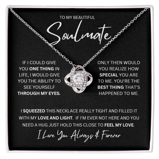 Soulmate (In Black) - I Squeezed This Necklace Really Tight (Love Knot)